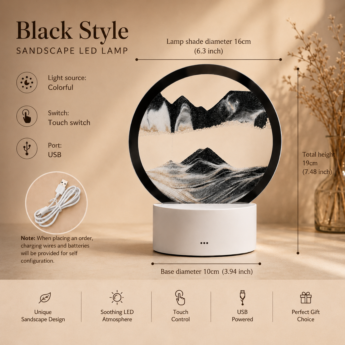 Hausly Sandscape Glow Lamp