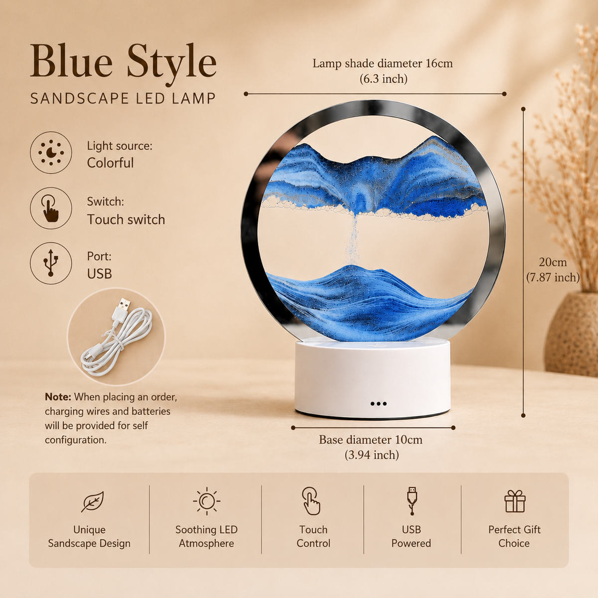 Hausly Sandscape Glow Lamp
