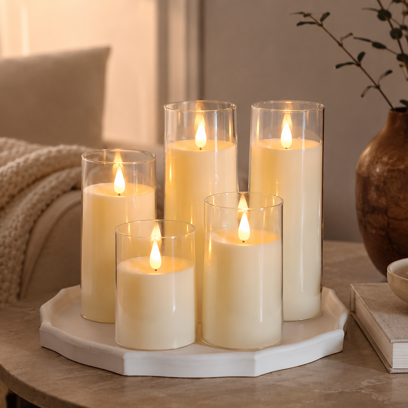 Hausly GlowLux Flameless Candle Set