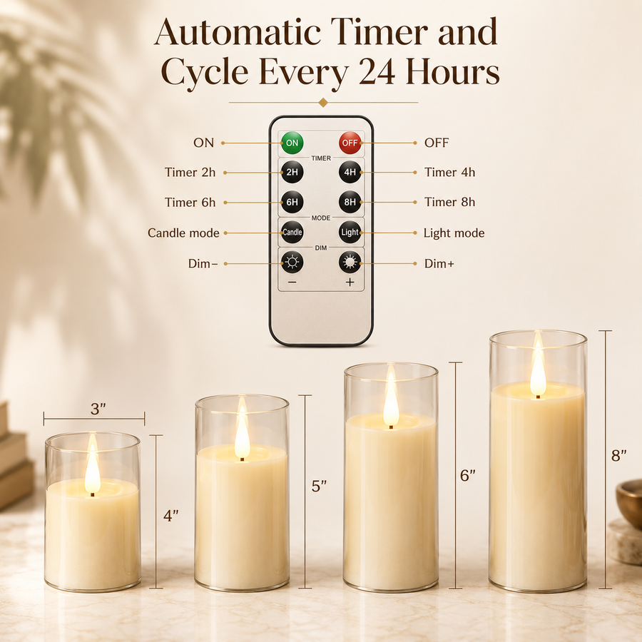 Hausly GlowLux Flameless Candle Set