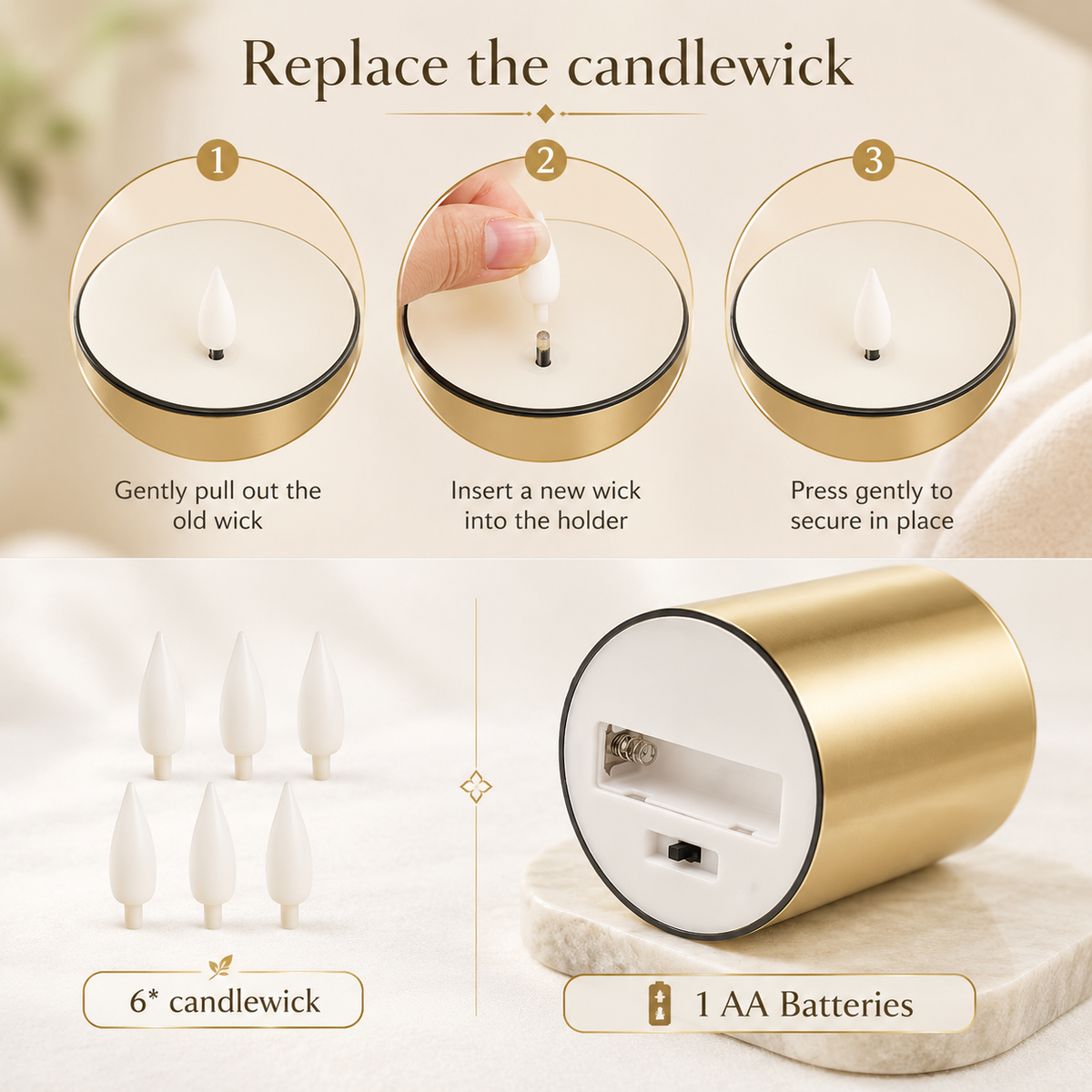 Hausly GlowLux Flameless Candle Set