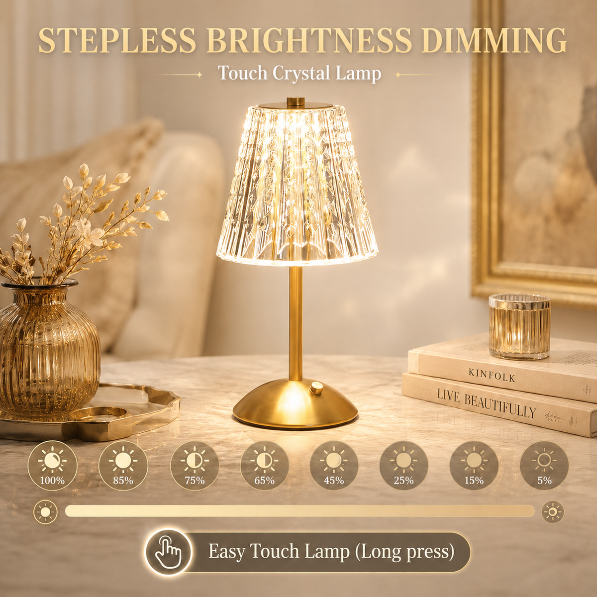 Hausly Crystal Glow Table Lamp