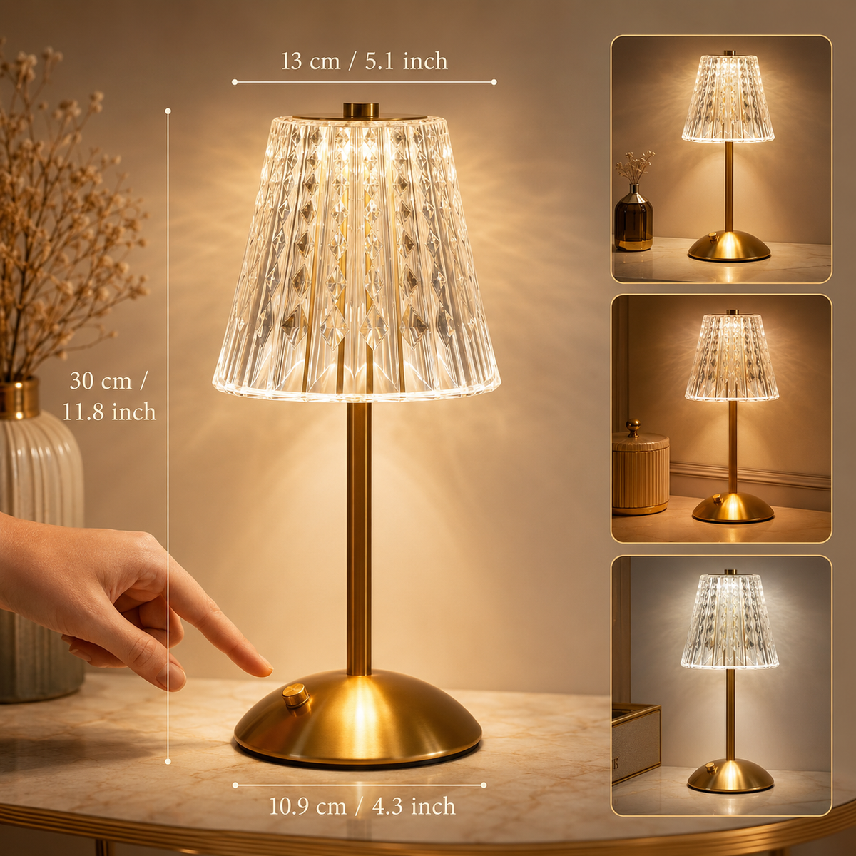 Hausly Crystal Glow Table Lamp