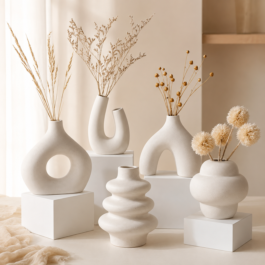 Hausly Nordic Ceramic Vase Set