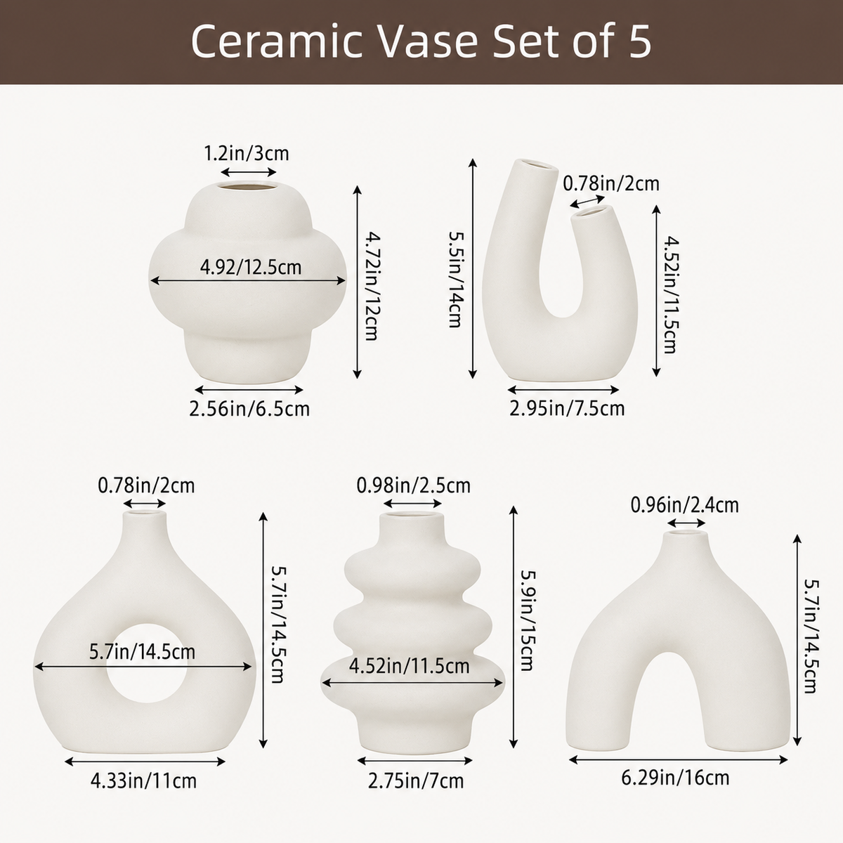 Hausly Nordic Ceramic Vase Set