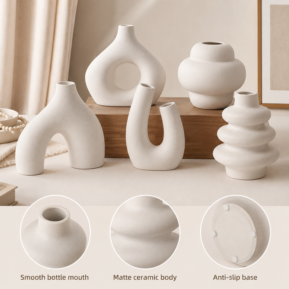 Hausly Nordic Ceramic Vase Set